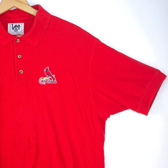 LEE SPORT Cardinals Polo Men's 2XL Embroidered MLB Logo Casual Athleisure Preppy - Picture 11 of 16